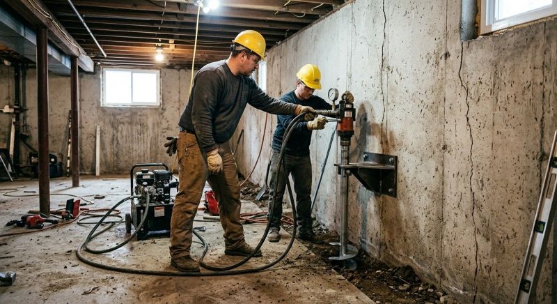 Basement Stabilization in Meriden, CT