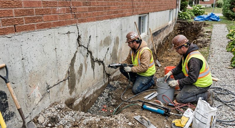 Cracked Foundation Repair in Higganum, CT