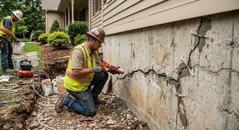 Cracked Foundation Repair in Oakville, CT