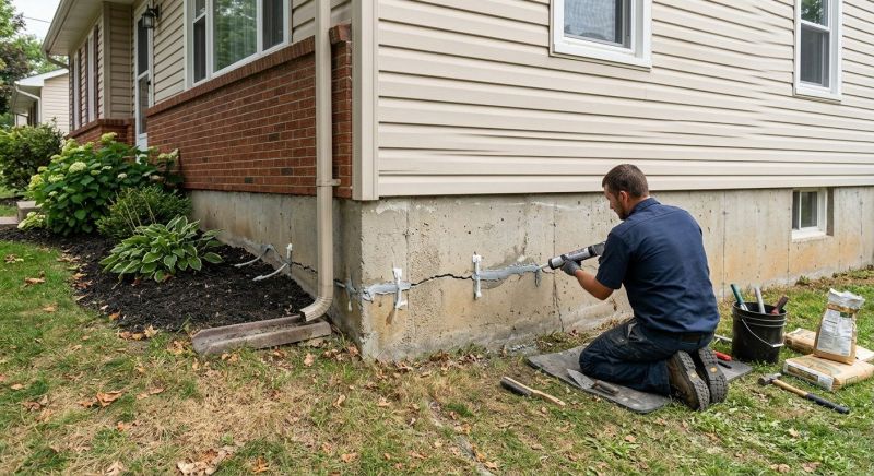 Cracked Foundation Repair in Sandy Hook, CT