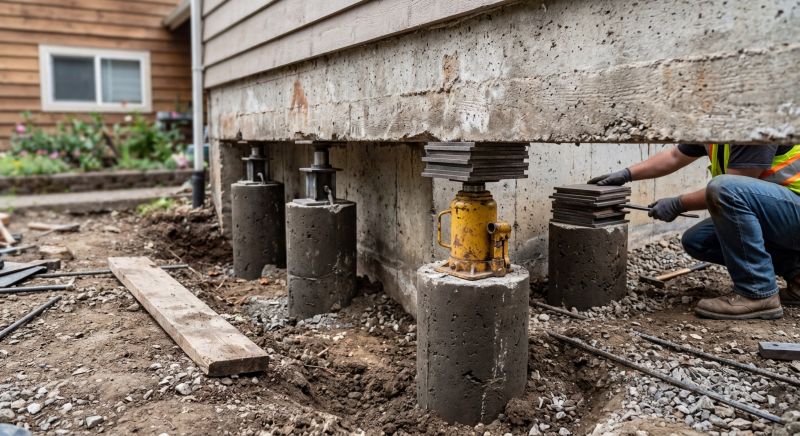 Foundation Pier Leveling in Meriden, CT