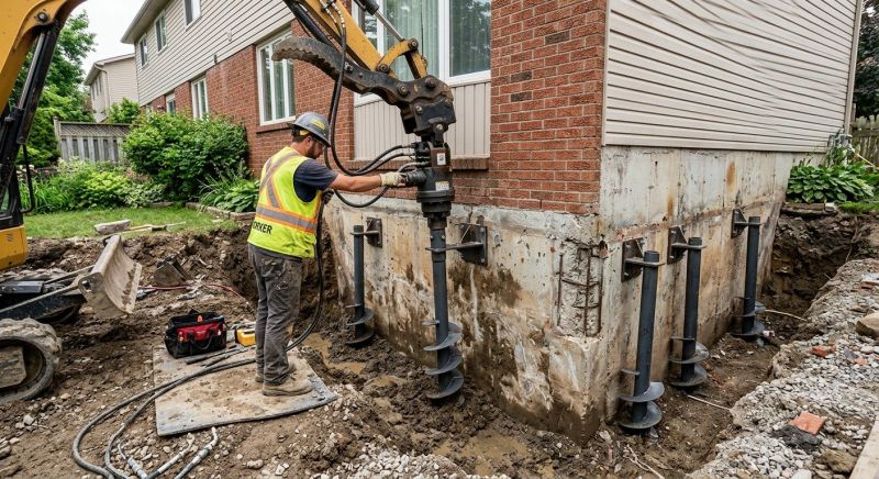 Helical Piers Installation in Meriden, CT