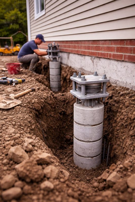 Helical Piers Installation in Meriden, CT