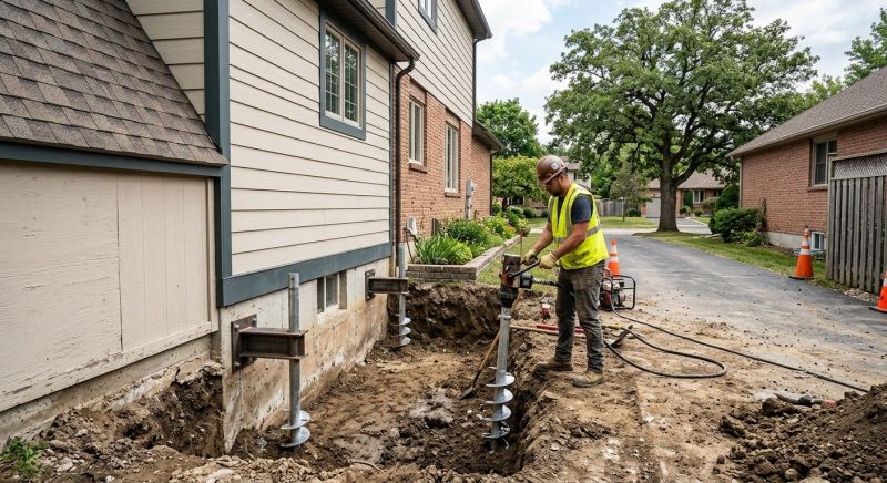 Helical Pile Installation in Meriden, CT