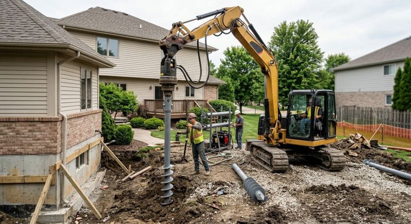 Helical Pile Installation in Meriden, CT
