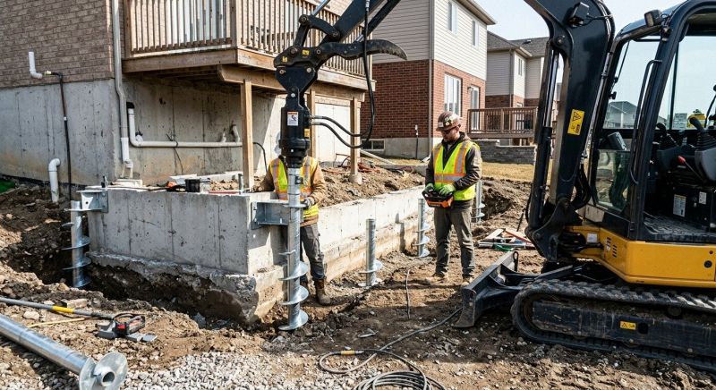 Helical Pile Installation in Meriden, CT
