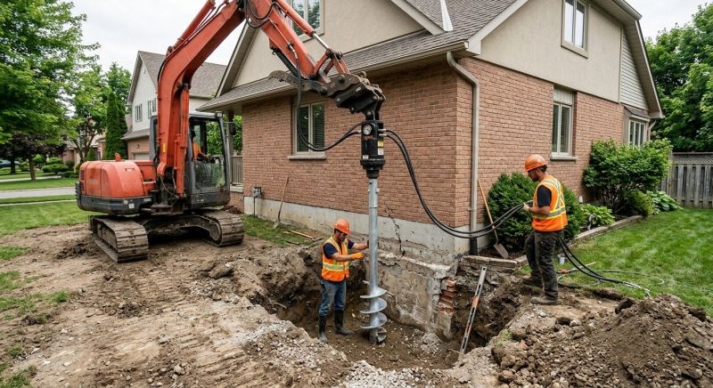 Helical Pile Installation in Meriden, CT
