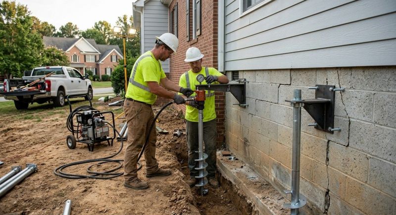 Helical Pile Installation in Meriden, CT