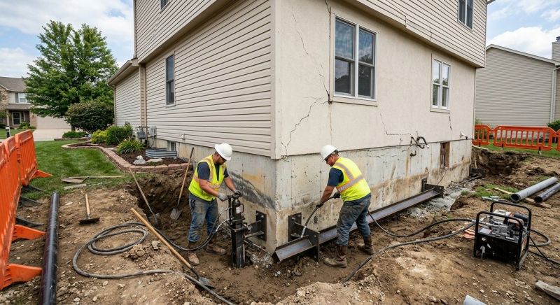 Sinking Foundation Repair in Farmington, CT