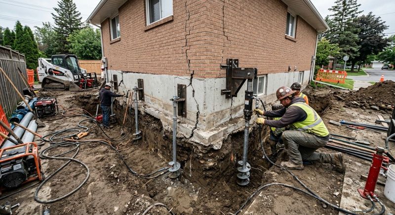 Sinking Foundation Repair in Farmington, CT