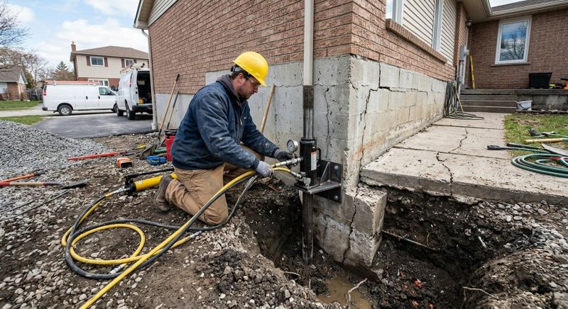 Sinking Foundation Repair in Oxford, CT